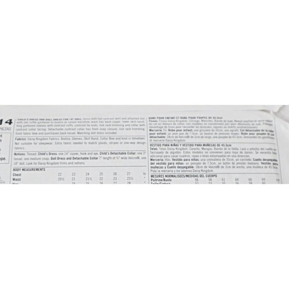 SIMPLICITY 9966 "Daisy Kingdom" Girls & Dolls Heirloom Matching Dress UNCUT Size - Picture 3 of 4